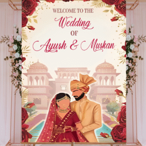 Indian Wedding Ceremony Welcome Board for Decoration