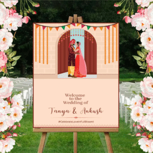 Indian Wedding Ceremony Welcome Board for Decoration