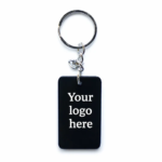 Custom acrylic rectangle keychain with engraved logo branding| lightweight and durable promotional gift