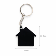 Customized Acrylic House Shape Keychain – Black | Engraved Branding Keychain | Best option for Corporate Branding & Promotions - Image 3