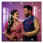 1 Photo Square Acrylic Wall Clock