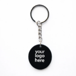 Custom Logo Round Acrylic Keychain – Premium Black Key Tag for Brand Promotion, Corporate Gifting & Promotional Giveaways