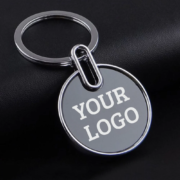 Custom Round Metal Keychain with Logo | Premium Stainless Steel Key Ring for Corporate Gifting & Branding